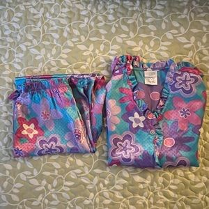 KRU girls size 12 floral pajama set